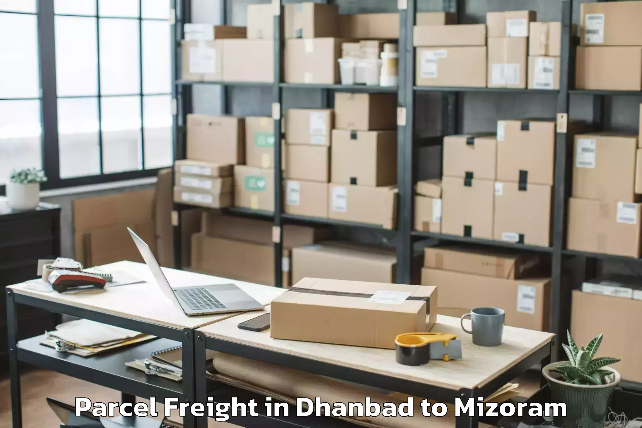 Hassle-Free Dhanbad to Mizoram University Aizawl Parcel Freight